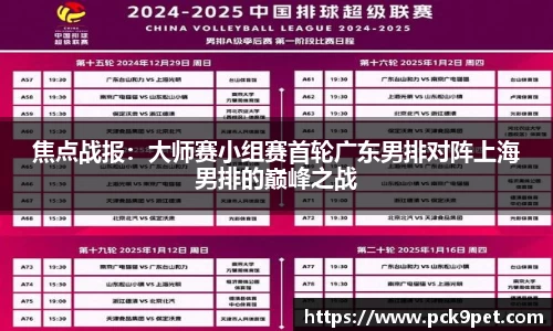 焦点战报：大师赛小组赛首轮广东男排对阵上海男排的巅峰之战